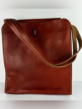 The Bridge Vintage 1980’s Leather Tote Large Purse Saddlebag